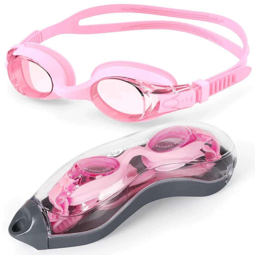 Findway Child Swimming Glasses Upgrade Waterproof Anti Fog UV  Professional Diving Swimming Glasses Eyewear Kids for Age 3-10