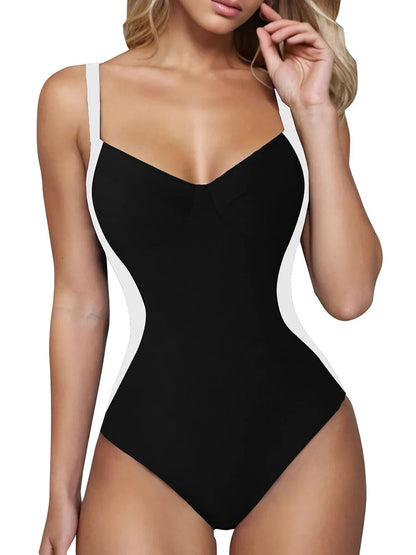 Strappy Swimsuit Women One Piece Solid Slim Swimwear Female Bathers Bathing Swimming Swim Suit Beachwear XXL