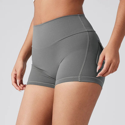 Fitness Shorts with Pocket Sports Yoga Booty Shorts Women's Push Up Cycling Sporty Shorts Gym Woman Workout Clothes Sportswear