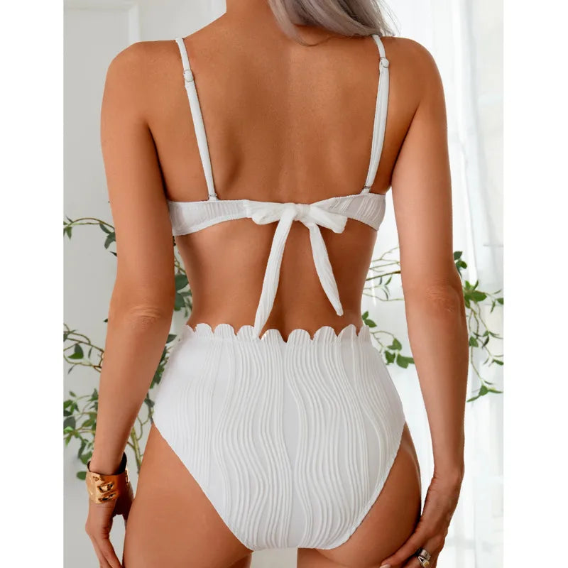 Bikinis Black and White Swimsuits Women's Swimwear Push Up Female Beach Swim Wear Bathing Suits High Waist Bikini Set Pool Bather