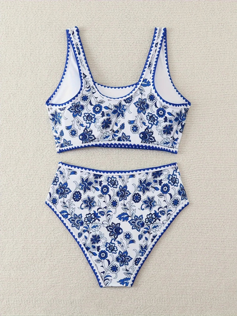 Strappy Stitch Detail Bikinis Triangle Swimwear Female Printed Swimsuit Women Bathers Bathing Swimming Suit Beachwear