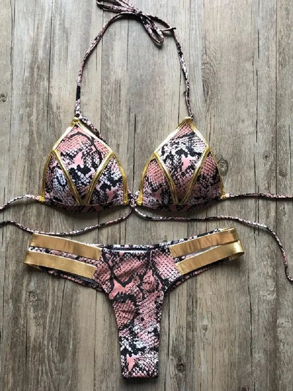 Gold Stamping Women Bikini Set Padded Women Swimsuit Push Up Bikini Swimwear Summer Beachwear Brazil Bathing Suit