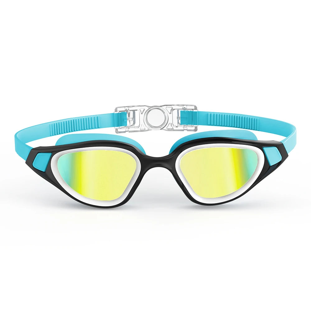 Professional Adult Anti-UV Swimming Goggles 180° Panoramic Electroplating Anti-Fog HD Lens Adjustable Silicone Swim Glasses
