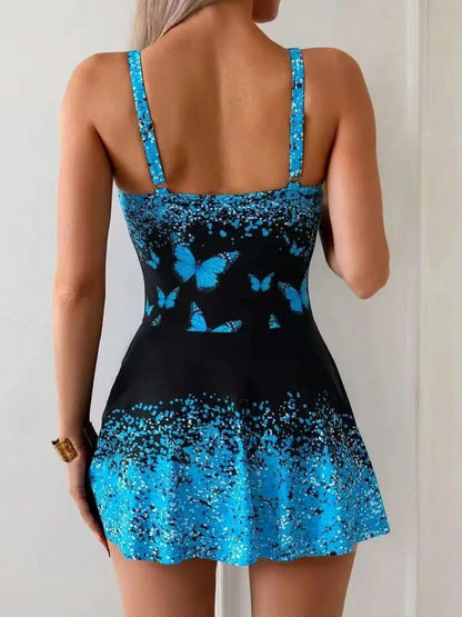 Strappy Printed One Piece Swimsuit Women Side Knotted Beach Dress Swimwear Female Bathing Swimming Suit Padded Beachwear