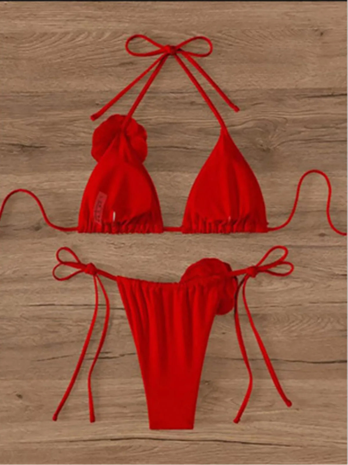 S - XL 3D Flowers Halter Strappy Bikini Women Swimwear Female Swimsuit Two-pieces Bikini set Bather Bathing Suit Swim