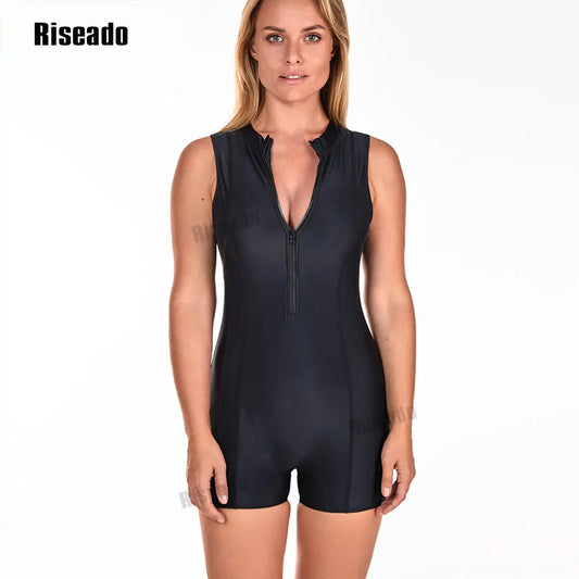 Boyleg One Piece Athletic Swimsuits with Shorts Sport Lap Bathing Suit Racerback Swimwear