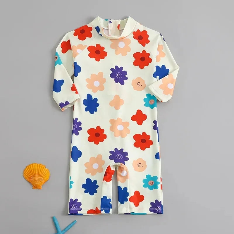 Children's One-Piece Swimsuit Quick-Drying Beachwear for Boys And Girls Baby Swimwear Sun Protection Hot Spring Swimming Costume