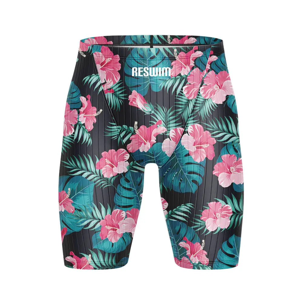 Men's Swim Jammer Swimsuit Swimming Trunks Beach Tights Shorts Athletic Training Swimwear Pool Suit Running Surfing Pants