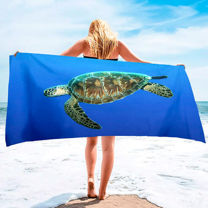 Adults Oversized Beach Towels Sand Free Sea Turtle Beach Towels Quick Dry Large Bath Towels Microfiber Lightweight Travel Towel