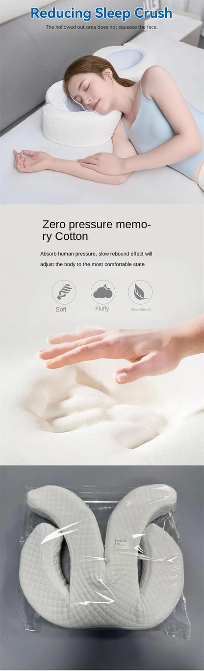 Side beauty pillow, soft facial pillow, ear protection pillow, ear hole pillow, non-pressure facial anti-wrinkle pillow