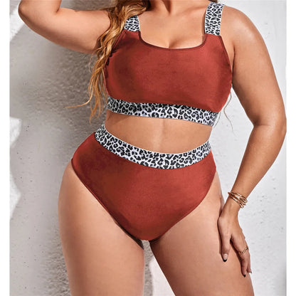 0XL - 4XL Splicing Bikini Plus Size Large Size Swimwear Women Swimsuit Female Two-pieces Bikini set Bather Bathing Suit