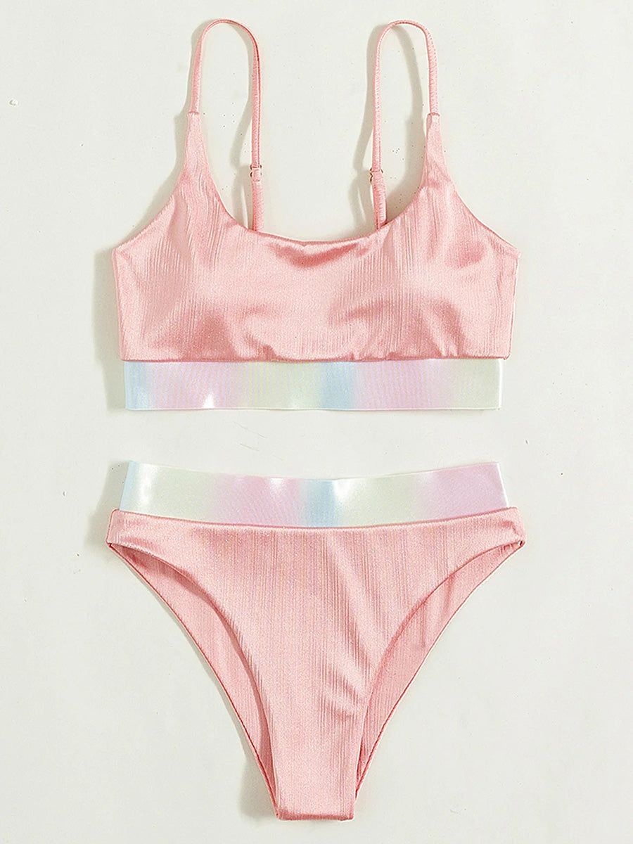 Shiny Sparkling Bikinis Women Swimsuit High Waist Bikini Female Swimwear Two Pieces Bikini Set Bathing Suit Swim Beach Wear