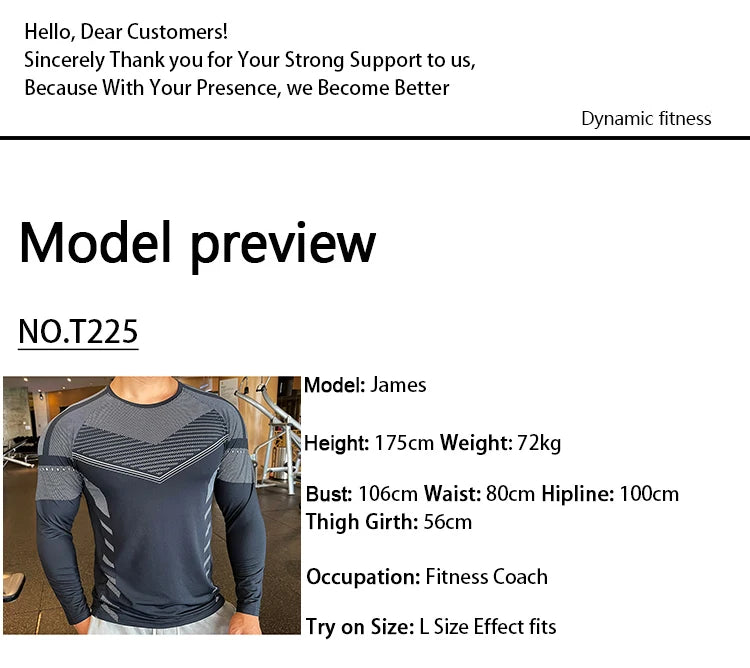 Men Fitness Compression Sport Shirt High Quality Running Long Sleeve Upper Clothing Crew Neck Sweatshirt Male Rash Guard Wicking