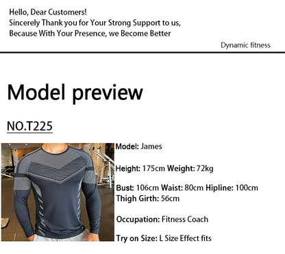 Men Fitness Compression Sport Shirt High Quality Running Long Sleeve Upper Clothing Crew Neck Sweatshirt Male Rash Guard Wicking