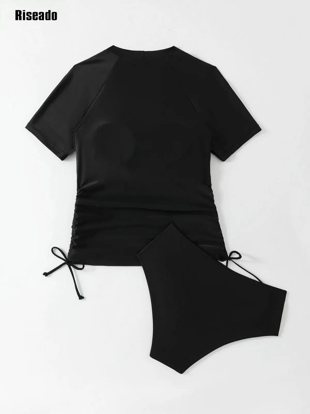 Women's High Waist Bikini Sets Two Piece Swimsuit Sports Style Bathing Suit Crop Top and Boy Shorts Full Coverage