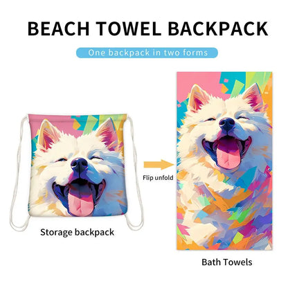 Microfiber Extra Large Lightweight Sand 2 in 1 Beach Towel Foldable Into Storage Bag 140x70cm Towel Travel Swimming