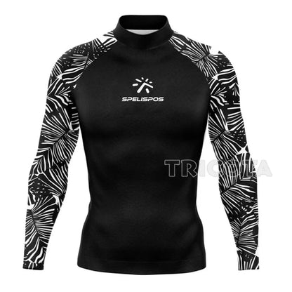 Men Surfing Wear Fit Swimming Diving T-Shirts Tight Long Sleeve Rash Guard Swimwear UV Protection Clothing Beach Floatsuit Tops