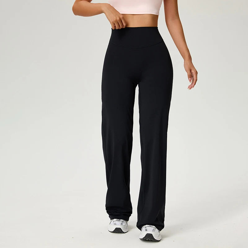 High Waist Straight-Leg Pants Ultra Soft Butter Fabric Women's High Elastic Yoga Pants Running Sport Trousers 8 Colors