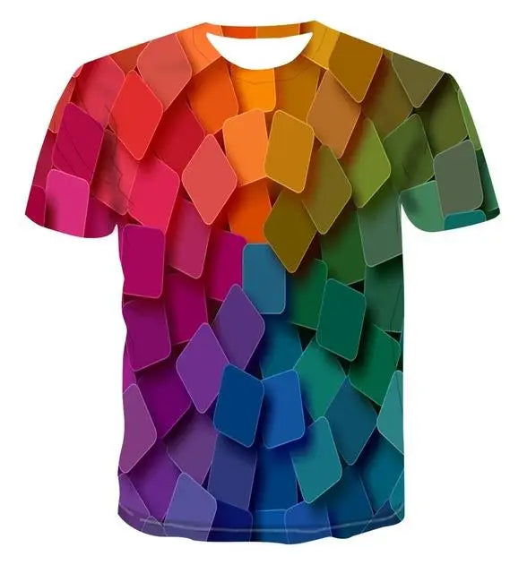 Men's 3d T-shirt Casual Short-sleeved O-neck Fashion Funny Printing T-shirt Men and Women T-shirt High-quality