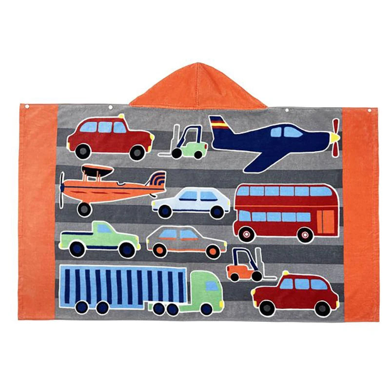 Cartoon Child Kid Hooded Cloak Infant Bathrobe Baby Bath Towel Robe Cotton Boy Girl Beach Robe Dinosaur Cape Newborn Wrap Blanket