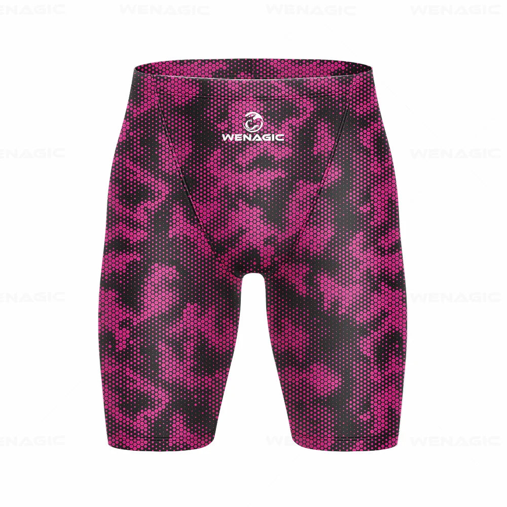 Men's Swimming Jammer Swimwear Endurance Athletic Training Swimsuit Summer Beach Swimming Trunks Diving Surf Tight Shorts