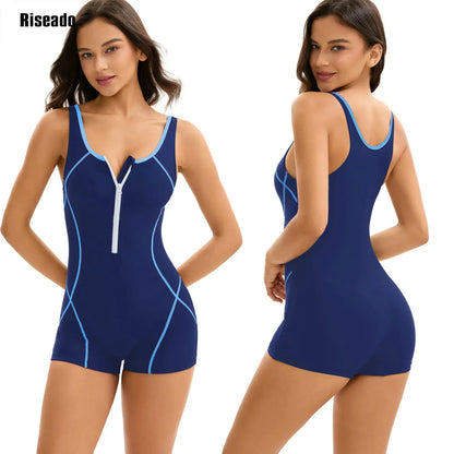 Women's One Piece Printed Boyleg Unitard Swimsuit Modest Swimwear Training Bathers Pool Beach