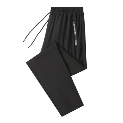 Ice Silk Pants for Men's Summer Thin Style Sports Quick Dried Straight Leg Draping Wide Leg Pants Casual Long Pants for Men