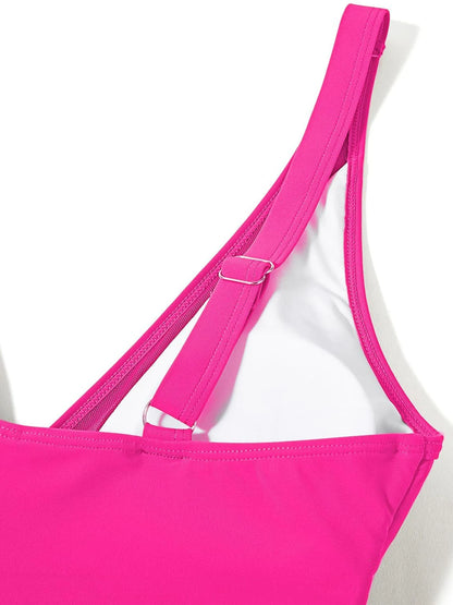 Mesh Panel Swimsuit One Piece High Cut Swimwear Women Solid Bathers Bathing Suit Female Backless Swimming Beachwear