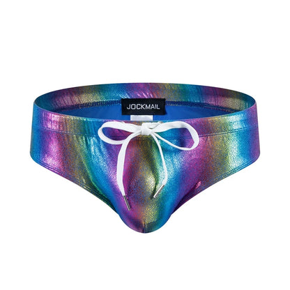 Push Up Padded Swimwear Men Swimsuit Shorts Men's Bikini Briefs Summer Trunk Swim Suit Sunga Slip Beach Shorts Snakeskin Print