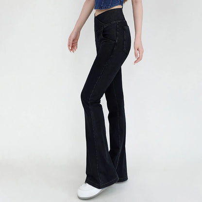 Jeans Style Design For Women Leggings Yoga Pants Denim Bell-bottoms Soft Elastic Breathable High waist 4 Pockets Women's Pants