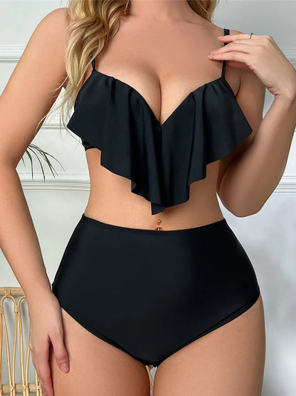 S - XL Printed Underwired Female Swimsuit High Waist Bikini Women Swimwear Two-pieces Bikini set Bather Bathing Suit Swim