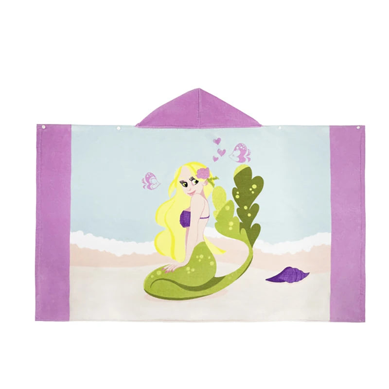 Cartoon Child Kid Hooded Cloak Infant Bathrobe Baby Bath Towel Robe Cotton Boy Girl Beach Robe Dinosaur Cape Newborn Wrap Blanket