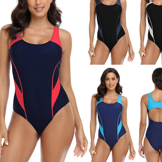 Women One Piece Slim Swimwear Female Backless Swimming Suit Sport Bathing Suit Surfing Fitness Clothing