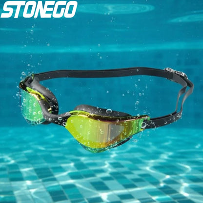 HD Anti Fog Swim Goggles Wide Angle Lens Comfortable Fit Adjustable Nose Bridge Stylish Design for Swimming Sports
