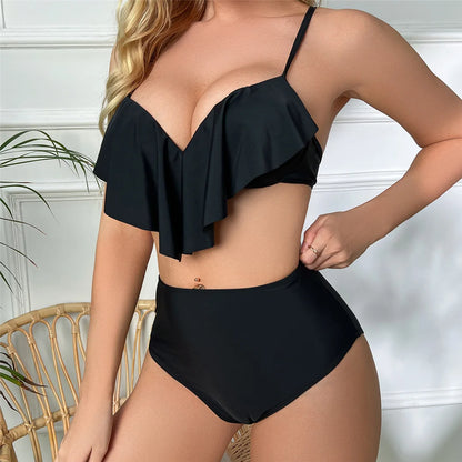 S - XL Printed Underwired Female Swimsuit High Waist Bikini Women Swimwear Two-pieces Bikini set Bather Bathing Suit Swim