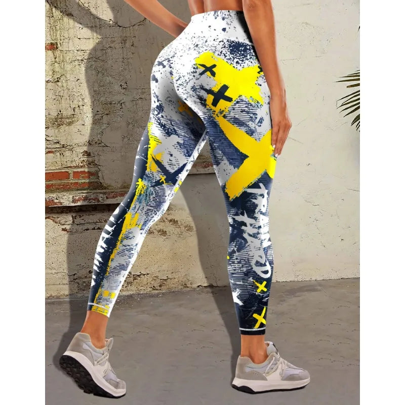 Printed Yoga Pants Women's Sports Fitness Leggings High Waist Tight Sport Pants Clothes Sport Women Fitness Push Up