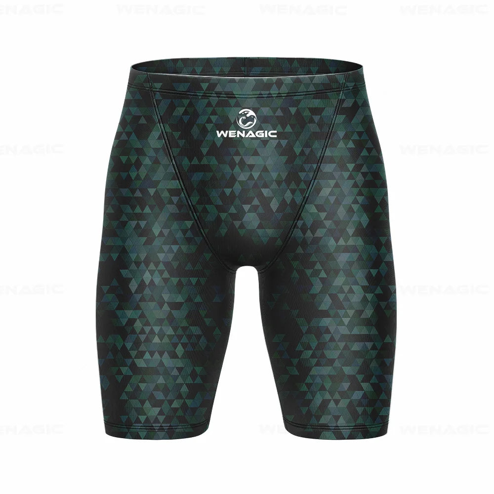 Men's Swimming Jammer Swimwear Endurance Athletic Training Swimsuit Summer Beach Swimming Trunks Diving Surf Tight Shorts