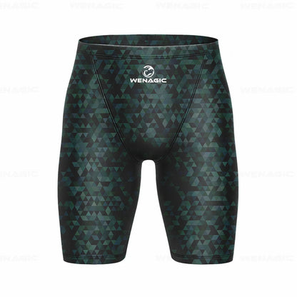 Men's Swimming Jammer Swimwear Endurance Athletic Training Swimsuit Summer Beach Swimming Trunks Diving Surf Tight Shorts