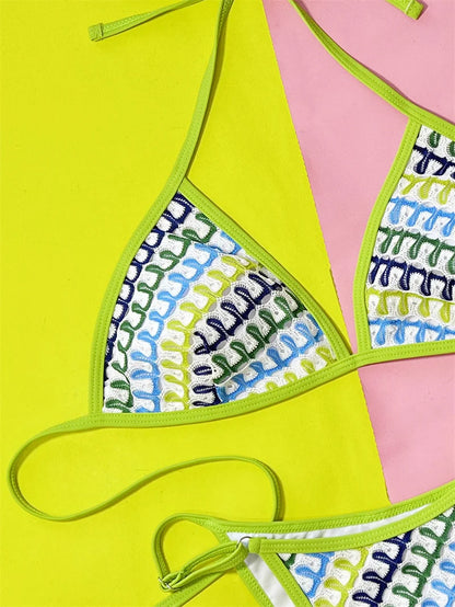 Printed Halter Bikini Set Thong High Leg Cut Female Swimsuit Women Swimwear Two-pieces Bikini set