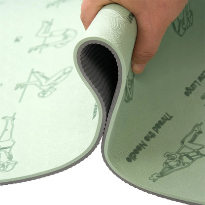 Yoga Mat Exercise Mats 6mm TPE Non-Slip Extra Thick High-Density Eco Friendly for Yoga Workout Pilates Yoga Mats for Women Men