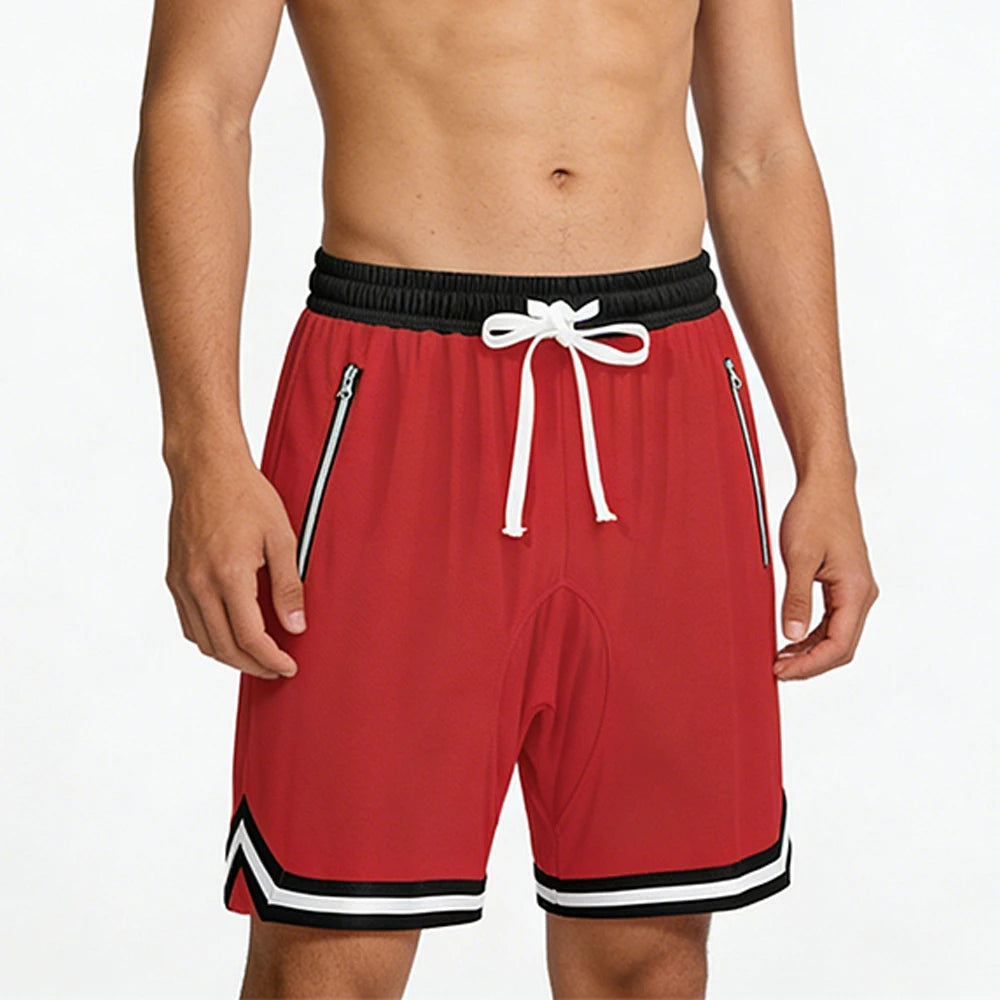 Men Casual Gym Mesh Short Lightweight Breathable Jogger Training Short Pants with Drawstring and Zip Pockets Multi-Color Options