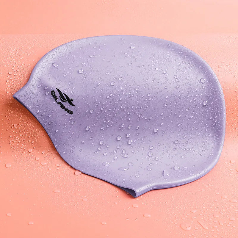 Waterproof Silicone Swim Caps Women Men High Elastic Flexible Protect Ears Hair Swimming Pool Hat for Adults Children Girls Boys