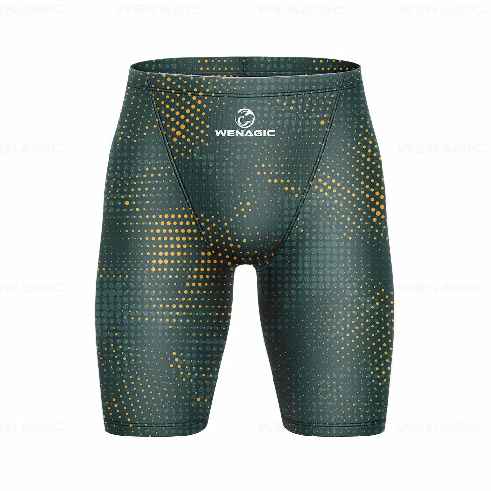 Men's Swimming Jammer Swimwear Endurance Athletic Training Swimsuit Summer Beach Swimming Trunks Diving Surf Tight Shorts