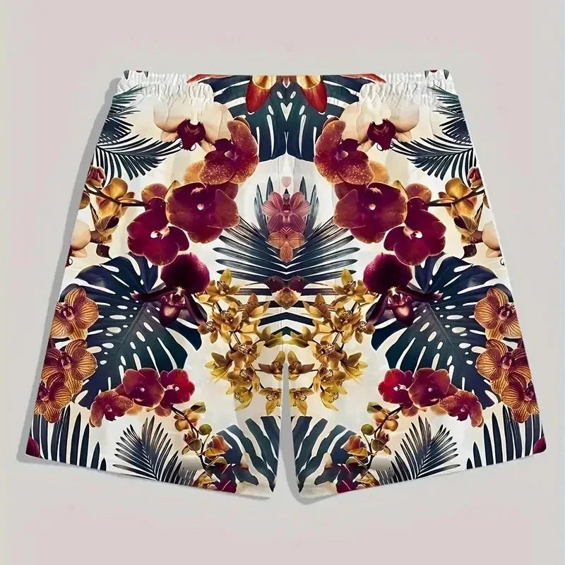 3D Printed Colorful Neon Short Pants For Men Dragon Landscape Pattern Beach Shorts Summer Casual Street Breathable Swim Trunks