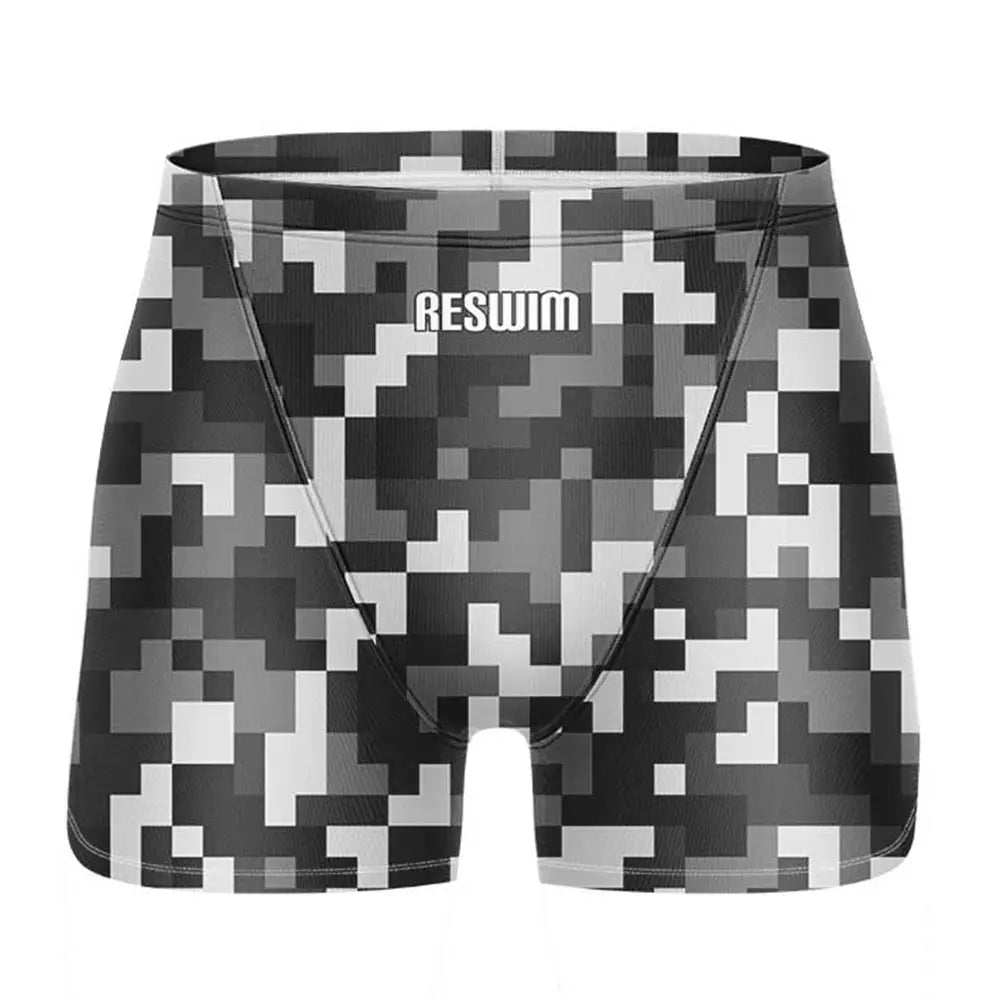 Men's Swimming Trunks Swim Jammer Swimsuit Shorts Athletic Training Swimwear Summer Beach Tights Surfing Pants Bathing Suit