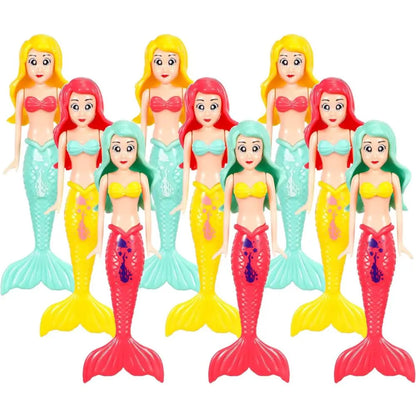 4 Pieces Mermaid Dive Toys Mermaid Bath Toys Colorful Mermaid Pool Toys Swimming Pool Games for Toddlers Boys Girls Teens
