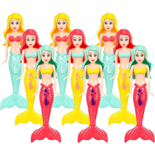 4 Pieces Mermaid Dive Toys Mermaid Bath Toys Colorful Mermaid Pool Toys Swimming Pool Games for Toddlers Boys Girls Teens