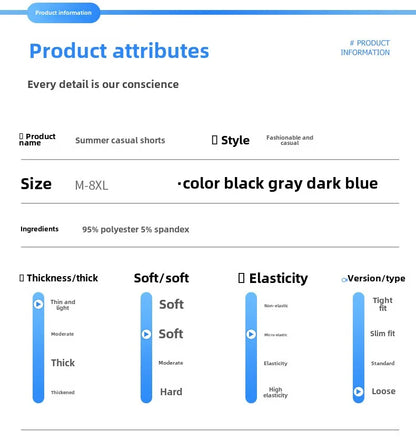M-8XL Plus Size Men's Sports Shorts Summer New Arrival Comfortable Elastic Waist Clothing Male Breathable Short Trousers