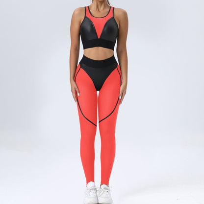 Bright Solid Colour Options Gym Set Women Mesh Suit for Fitness Sportswear 2024 Tracksuit Yoga Clothes Transparent 2 Piece Sets Women Outfit Black Pink