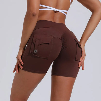 Gym Leggings Women Pocket Bum High Waist Yoga Pants Shorts Tights Scrunch Booty Workout Legging Naked Active Wear
